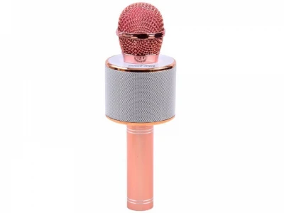 Розовый беспроводной караоке микрофон Bluetooth