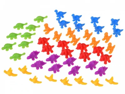 Фигурки динозавров учат считать цвета